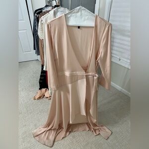 Bcbg maxi dress pinkish peach color tie on the side